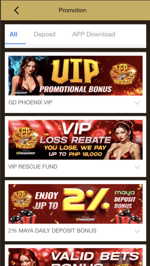 GDPHOENIX888 Casino App Preview - Promotions